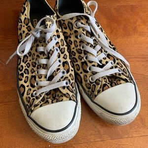Converse All Star Leopard Print Sneakers Low Tops Wmns 9